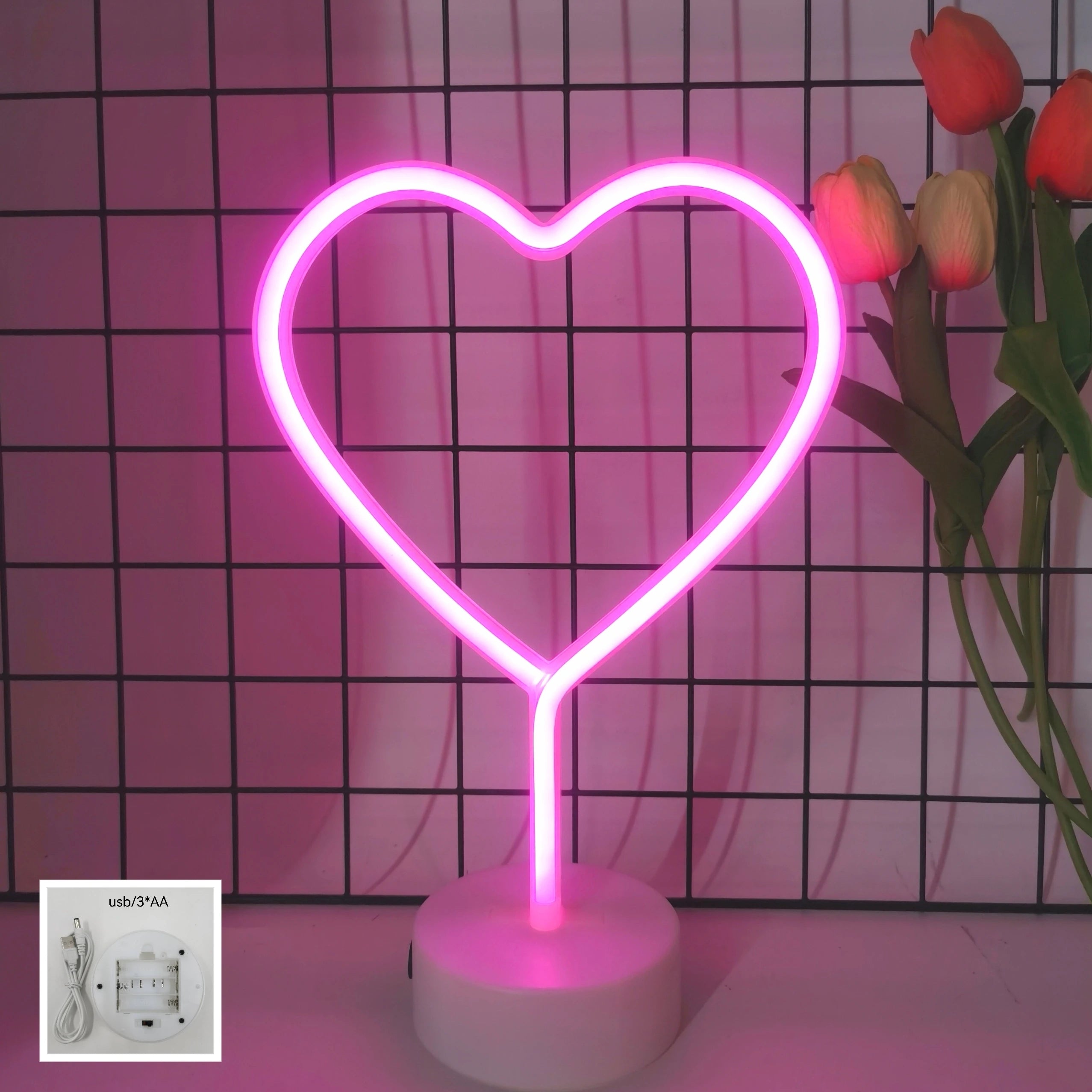 Heart Neon Light Valentine's Day desk decoration