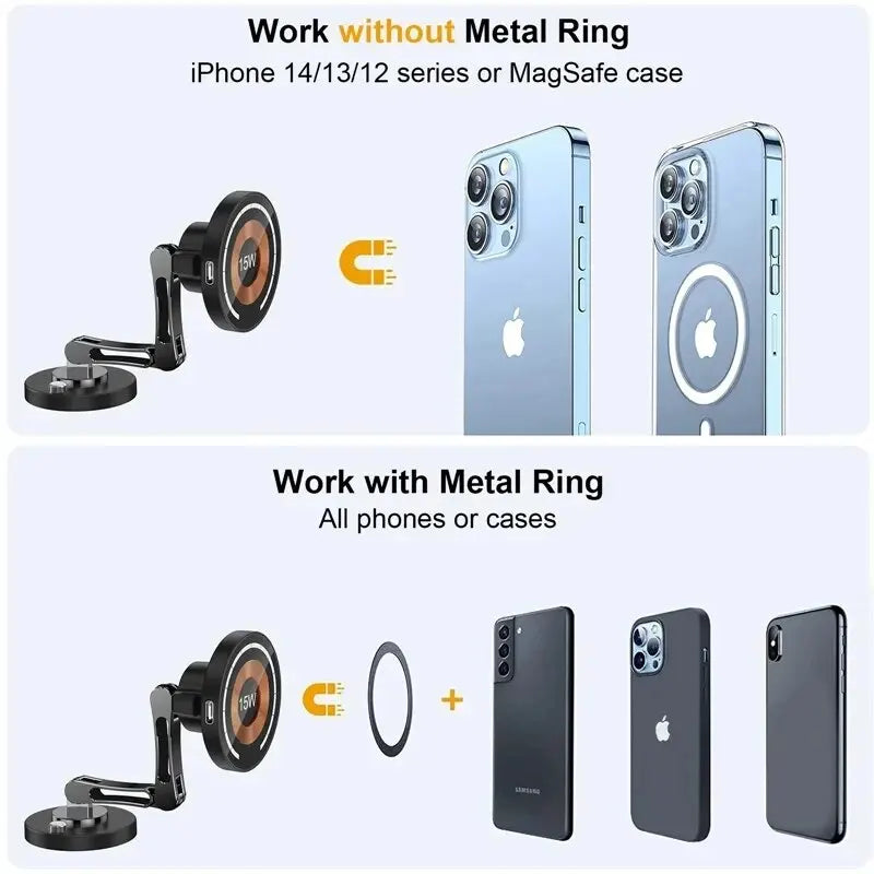 Magnetic Wireless Car Charger installed in vehicle